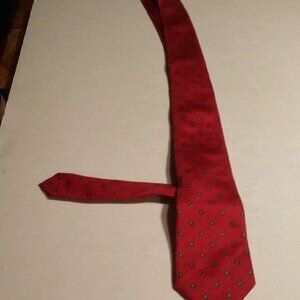Boston Traders Tie; classic red; geometric pattern; vintage menswear